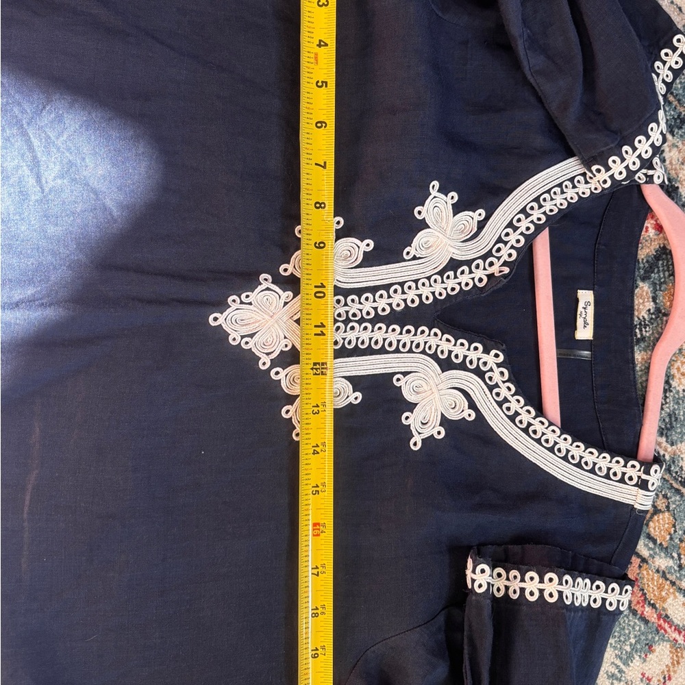 Navy Blue Embroidered Blouse - Picture 9 of 9